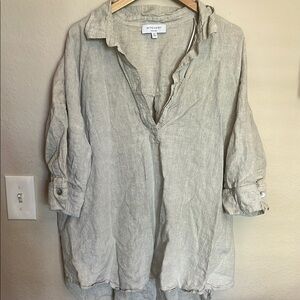 Witchery Light Gray 100% Linen Shirt size 20